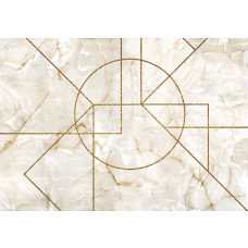 Gouden geometrische vormen komen prachtig naar voren op een marmeren achtergrond in dit fotobehang, perfect voor een industriële look.
