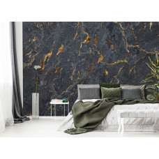 Een fotobehang van marmeren lava in abstracte kunststijl voor de slaapkamer.