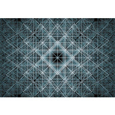 Matrix-abstractie fotobehang met futuristische patronen en complexe lijnen, perfect voor een moderne ruimte.