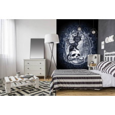 Een fotobehang van Meowstopheles, de vampierkat voor de slaapkamer.