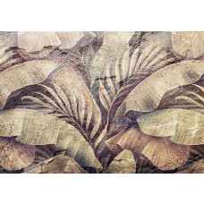 Fotobehang met palm bladeren jungle op beton imitatie achtergrond.