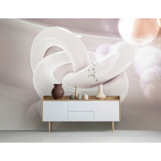 Een fotobehang van 3D-ringen in moderne stijl geschikt voor slaapkamer, woonkamer en kantoor.