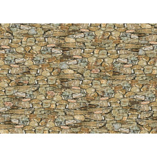 Fotobehang van een rustieke stenen muur, met moderne abstracte elementen, ideaal voor een natuurlijke uitstraling.