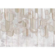 Fotobehang Scandinavisch abstract in beige.