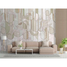 Fotobehang Scandinavisch abstract in beige.