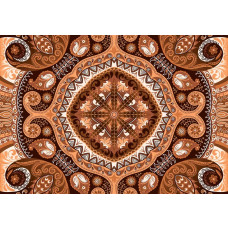 Oranje mozaïekpatroon, abstract fotobehang met warme tinten voor een levendige sfeer.