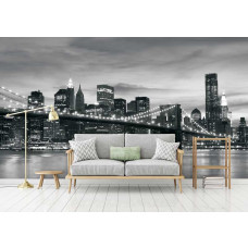 Een fotobehang van de iconische brug van New York in een urban stijl, voor een moderne en stoere uitstraling. Dit ontwerp brengt een stedelijke sfeer in de huiskamer.