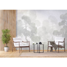 Fotobehang met een Oosterse tuin in een bedrijfsruimte, voegt een kalmerende en inspirerende touch toe aan de werkomgeving.