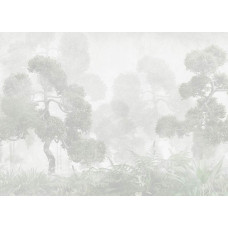 Fotobehang met een serene Oosterse tuin, vol harmonieuze elementen zoals bonsaibomen, stenen paden en rustige waterpartijen, perfect voor een kalme en elegante uitstraling.