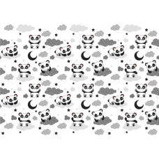 Fotobehang van pandaberen tussen de wolken, schattig voor babykamers.