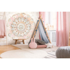 Een fotobehang van pastel mandala schilderij kunst in de kinderkamer.