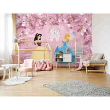 Een fotobehang met een prinsessenkasteel uit een sprookje voor de kinderkamer en meisjeskamer.