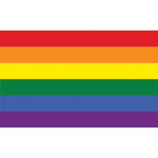 Fotobehang met een regenboogvlag, kleurrijk en levendig.
