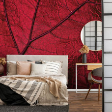 Fotobehang Rood Blad
