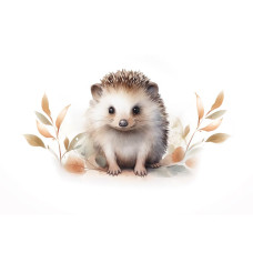 Fotobehang van een schattige egel, perfect voor een natuurlijke en kindvriendelijke sfeer.