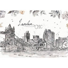 Fotobehang met een schilderachtige weergave van Londen met de iconische Tower Bridge en de stad op de achtergrond. Een chic ontwerp.