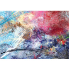 Fotobehang met abstracte kunst, kleurrijke schetsen en een moderne schilderijstijl.