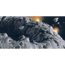 Star Wars classic asteroid fotobehang, een ruimtegevecht met asteroïden, perfect voor sci-fi fans.