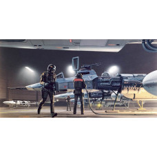Yavin Hangar Star Wars fotobehang, perfect voor een sci-fi kamer met een ruimte thema.