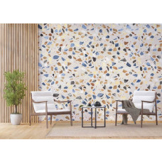 Fotobehang van terrazzo marmer natuursteen voor de woonkamer, ideaal voor een chique en verfijnde uitstraling in het huis.