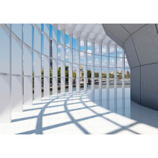 Parijs fotobehang met een 3D-stadstunnel en een panoramisch uitzicht op de stad.