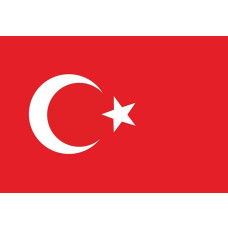 Turkse vlag op fotobehang, rood met een ster en halve maan.