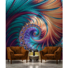 Een fotobehang met een abstract kunstontwerp van verenpracht voor in de bedrijfsruimte.