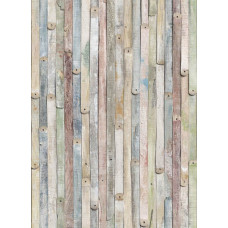 Vintage hout en latten vormen de basis van dit rustieke fotobehang, ideaal voor een warme, natuurlijke sfeer.