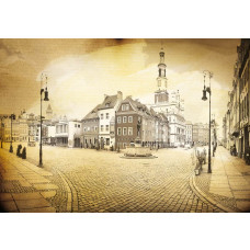 Oude stad Poznan in Polen, vintage fotobehang voor een warme en klassieke uitstraling in de woonkamer.