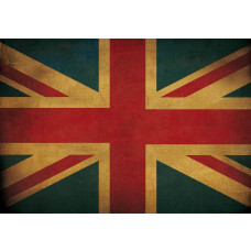 De vlag van het Verenigd Koninkrijk afgebeeld op een fotobehang, Union Jack.