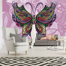Een abstract schilderij van een vlinder in kunststijl voor de woonkamer.
