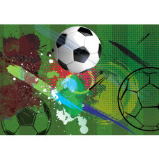 Fotobehang van voetbal street art graffiti, met een speelse muurschildering voor kinderen.