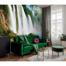 Een fotobehang met een jungle waterval voor de slaapkamer en woonkamer.