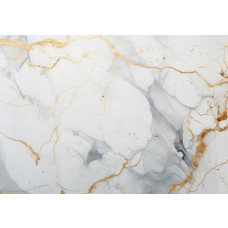 Fotobehang van wit en goud marmer, met een luxe en elegante uitstraling.