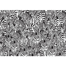 Mozaïek van een zebra, met abstracte lijnen en gedetailleerde patronen op dit unieke en speelse fotobehang.