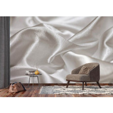 Een fotobehang van zijde-doek met een zachte glans, perfect voor een serene en verfijnde sfeer in een woonkamer.