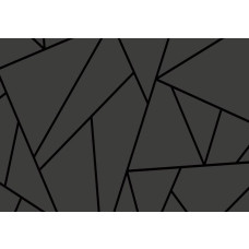 Fotobehang van een zwarte geometrische vorm, met een focus op strakke lijnen en moderne vormen.