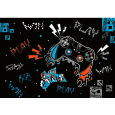 Gedetailleerde weergave van PlayStation en Nintendo controllers in een dynamische compositie, perfect voor een echte gameliefhebber.