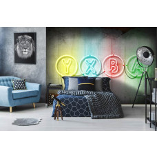 Een speels vliesbehang met Xbox-symbolen en een gaming-thema, perfect voor een slaapkamer.