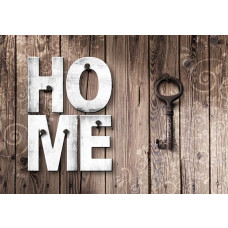 Home fotobehang van houten planken en sleutel, industrieel en rustiek.