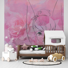 Een fotobehang van Disney's Tinkerbell met haar magische elfenvleugels, perfect voor de kinderkamer.