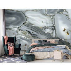 Een modern behang met marmer en steen in een industrieel ontwerp, ideaal voor een slaapkamer.