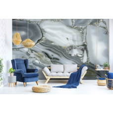 Een stijlvol marmer-fotobehang met een luxe steen-look, perfect voor een woonkamer.