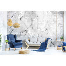 Een vliesbehang met een combinatie van marmer en een industrieel ontwerp, ideaal voor een woonkamer.