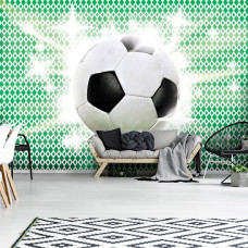 Een voetbal fotobehang voor tieners en kinderen in de kinderkamer.
