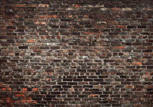 Fotobehang van een industriële stenen muur, met een urban uitstraling.