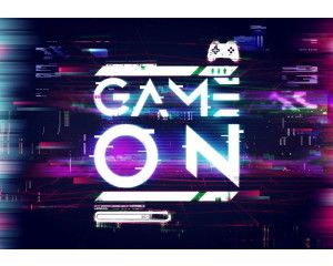 Gaming-on-the-go met speelse game-elementen, controllers en een levendige achtergrond, ideaal voor een gamer room.