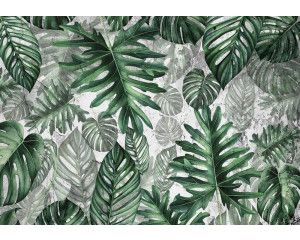 Jungle bladeren fotobehang, botanisch ontwerp met rijke groene tinten voor een tropische junglekamer inrichting.