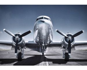 Behang van een vliegtuig met propellor, luchtvaartthema.