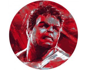 Hulk in schilderstijl, afgebeeld op een krachtige Marvel behangcirkel.